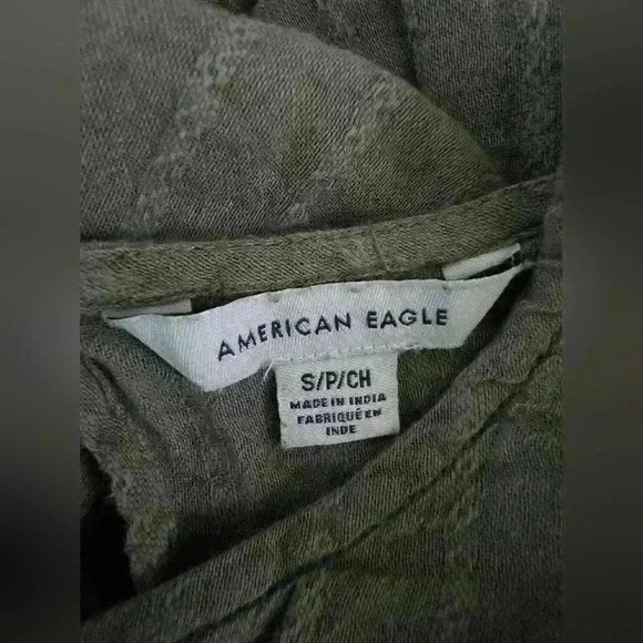 American Eagle Boho Green Open Back Blouse - Picture 13 of 13
